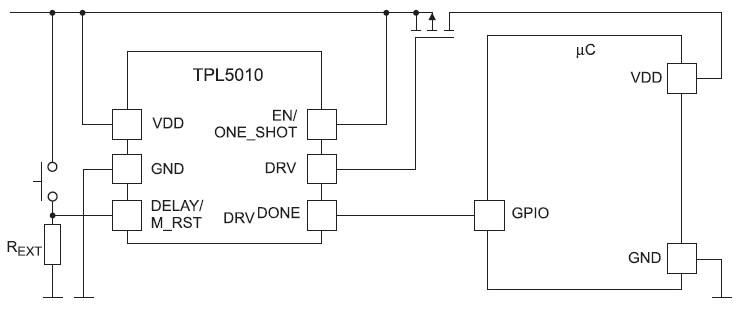  Системный таймер малой мощности TPL5110 с драйвером МОП-транзистора